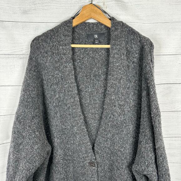 Banana Republic Womens XXL Phoebe Oversized Wool Cotton Grandpa Cardigan Gray - Picture 4 of 10